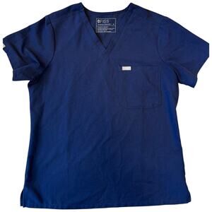NWOT FIGS  Catarina  One-Pocket V-Neck Short Sleeve Navy Size Small